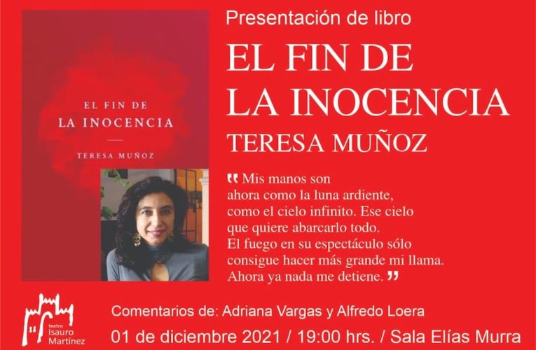 Teresa Muñoz presenta su libro de cuentos “El fin de la inocencia”